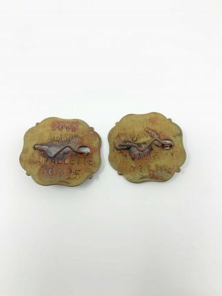 Two 2000 Vintage Lavallette,  Nj Beach Badge Jersey Tag Metal Tarnished