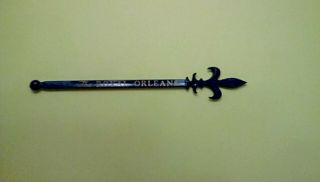 The Royal Orleans,  Orleans - Fleur De Lis Swizzle Stick - Vintage & Rare