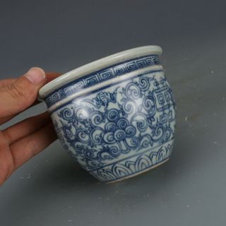 Rare Chinese Antique Qing Blue White Porcelain Two Xi Pot