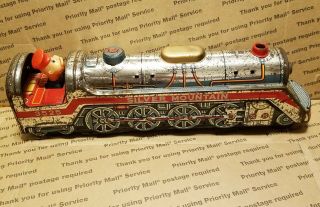 Silver Mountain Express Train 3525 Toy Vintage Tin Toys Ships Fast