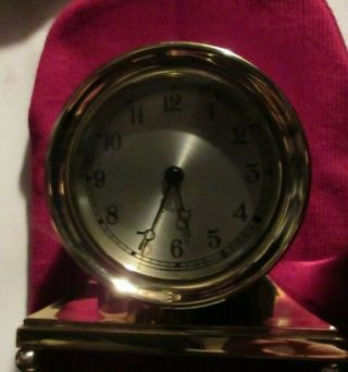 Chelsea Constitution Clock 3.  5 " Brass Base Mantlepiece Navy Clock