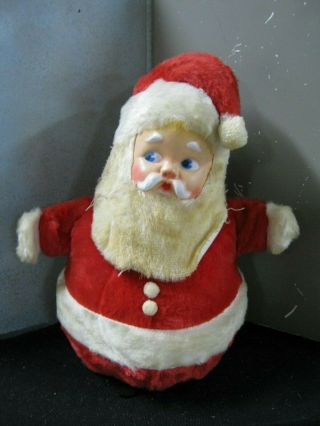 Vintage Santa Claus Figure Doll Christmas 1950s 60s? Fat & Round