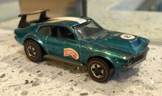 Vintage Hotwheels Redlines Mighty Maverick Car 1969 Spectraflame Teal Green