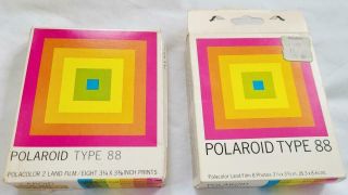 2 Polaroid Type 88 Land Film Vintage 1980s Expired Polacolor Polacolor 2
