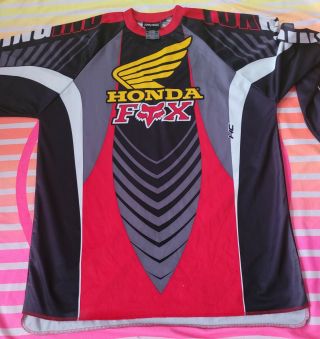 Vintage Rare Fox Racing Team Honda Motocross Jersey Shirt Large