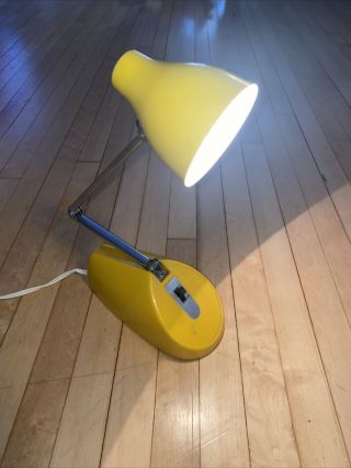 Vintage Retro Mid Century Mustard Yellow Adjustable Desk Lamp Hamilton Damal Ind
