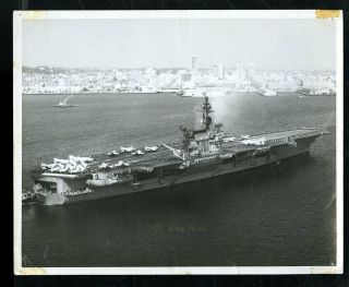 Vintage Photo Authentic Uss Kitty Hawk Cv - 63 Carrier Naval Ship