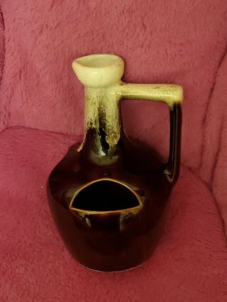 Vintage Mccoy Pottery Jug/ Planter Brown Drip Glaze 8 "