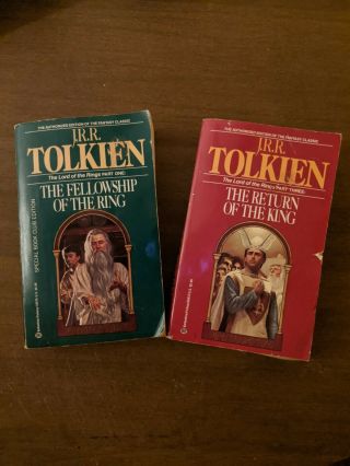 2 Lord Of The Rings Books 1982 Vintage Paperback