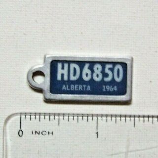 1964 Alberta War Amps Keychain Tag Mini License Plate Hd6850
