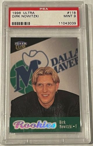1998 - 99 Fleer Ultra Dirk Nowitzki Rookies 118 Rookie Card Rc Psa 9
