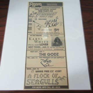 Vintage 80s Beau Coup The Godz Flock Of Seagulls Concert Newspaper Ad 1989 Wmms