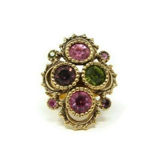 " Austrian Lites " Adjustable Rhinestone Ring - Sarah Coventry Vintage Jewelry