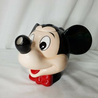 Vintage Walt Disney Mickey Mouse Teapot Red Black Ceramic