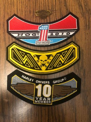 3 Harley Davidson Harley Owners Group Patches And Pin