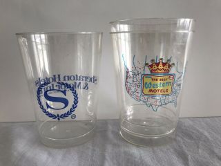 Vintage Best Western Motel & Sheraton Hotels & Motor Inn Plastic Cups (2)