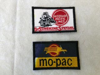 2 Vintage Missouri Pacific Railroad Sew On Patches