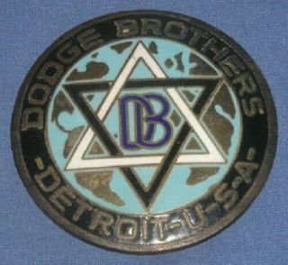 Rare Antique 1926 Dodge Brothers Enamel Radiator Cap Badge Emblem /authentic