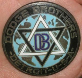 RARE ANTIQUE 1926 DODGE BROTHERS ENAMEL RADIATOR CAP BADGE EMBLEM /AUTHENTIC 3