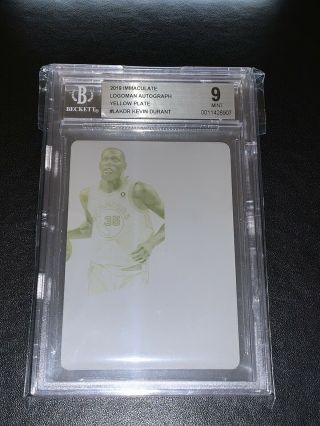 2019 Kevin Durant 1/1 Pop 1 Immaculate Logoman Print Plate Bgs 9 Graded/encased