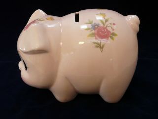 Vintage Colorful Floral Design Lefton Piggy Bank