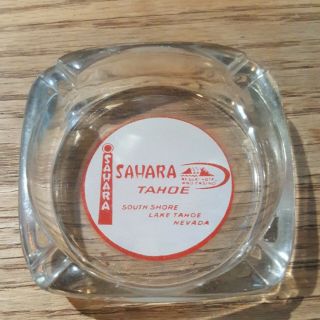 Vintage Sahara Tahoe,  Nevada Clear Glass Ashtray