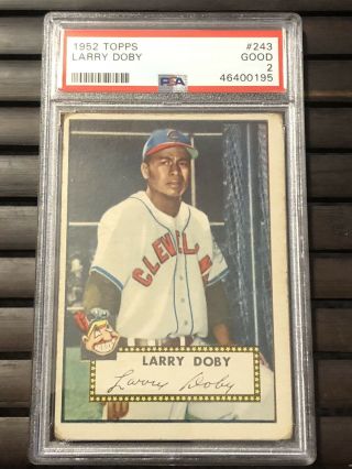 1952 Topps 243 - Larry Doby - Psa 2 Good - Hof - Cleveland Indians (0195)