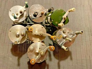 7 Vintage Reels Shakespheare Wards Ocean City Abbey Imbrie & More Usa Made