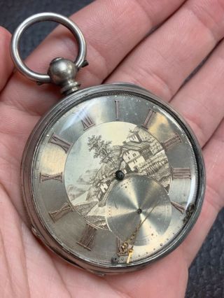 Antique Estate Fresh Fine Silver Pocket Watch Parts