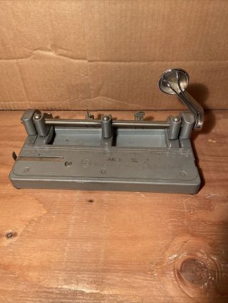 Vintage Wilson & Jones Hummer Three Hole Punch Collectible Gray Made In Usa 314
