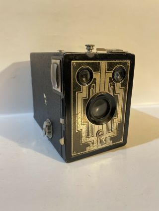 Vintage Kodak Brownie Six - 20 Film Box Camera 620 Art Deco Well