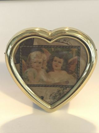 Heart - Shaped Picture Frame Vintage Brass / Gold - Color 4 " X 3.  75 "