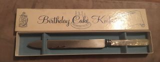 Rare Vintage Kirk Cutlers Birthday Cake Knife Sheffield England Forged Steel