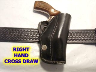 Vintage Leather Crossdraw Holster For S&w J Frame 34 36 49 60 442 2 " Taurus M85