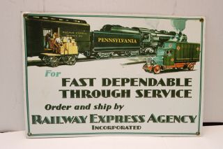 Railway Express Agency Incorporated Tin Sign Approx.  14 1/8 " X 9 5/8 "