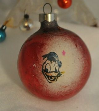Vintage Disney Donald Duck Mercury Glass Christmas Ornament Shiny Brite 1940 - 50s 2