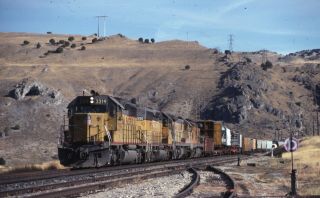Kodachrome Union Pacific Rwy Action Sd40 - 2 3219 Wheelon,  Utah 1989