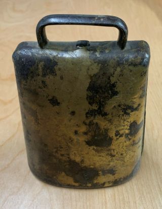 Vintage 6 " Antique Metal Cow Bell Hand Forged Metal Prob.  1800s