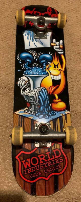 Vintage World Industries Flameboy Wet Willy Wood Skateboard - Meat Grinder