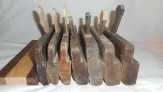 Antique Vintage Wood Wooden Molding Plane Tool 9 1/2x3 1/2x7/8 " (7) Total