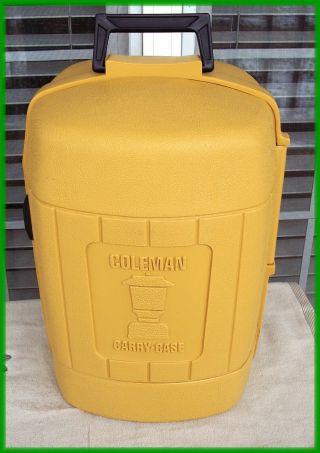 Vintage Coleman Lantern Clam Shell Gold Hard Carry Case 275 Yellow Date 2/81
