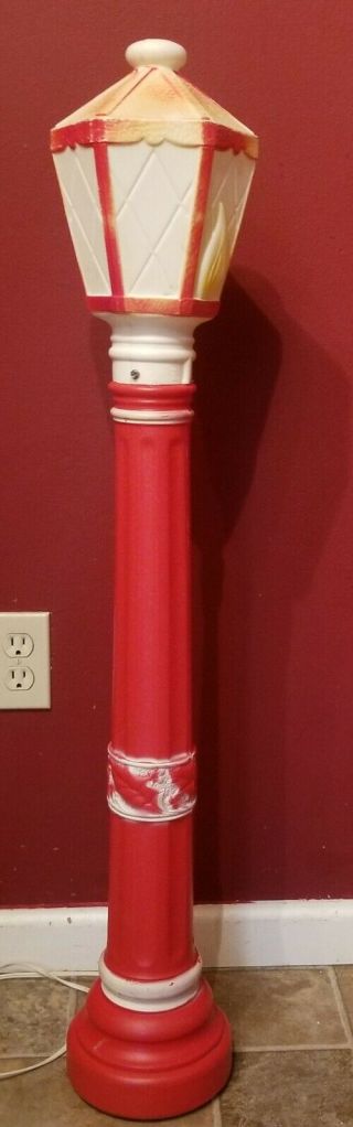 Vintage Empire 1969 Christmas Yard Decor Blow Mold Lamp Post Stick Light 40 "