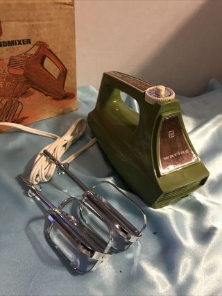 Vintage Waring Hand Mixer Multi Speed Olive Green