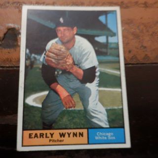 Vintage Baseball Card 1961 Topps Early Wynn 455 (hof) Nm