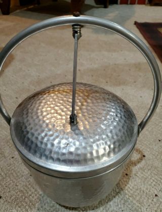 Vintage Nasco Hammered Aluminum Ice Bucket Made In Italy Mid Century Modern