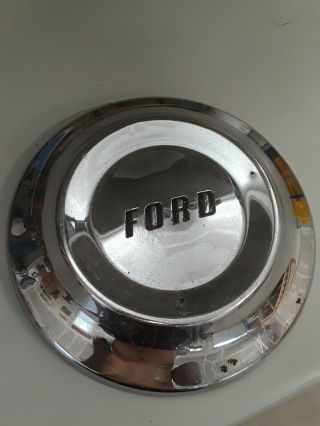 Vintage Ford Truck Hubcap 10 " Dog Dish Center Cap Wheel Cover 50s 60s Antique