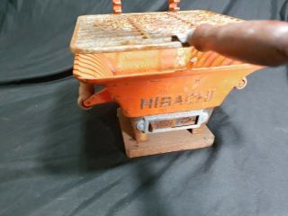 Antique Vintage Cast Iron Hibachi Mini Tabletop With Grill Wood Handles