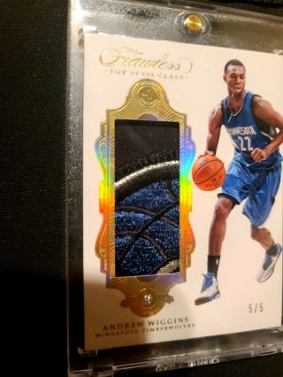 2016 - 17 Flawless Top Of The Class Andrew Wiggins DIAMOND PATCH 5/5 Rare 2
