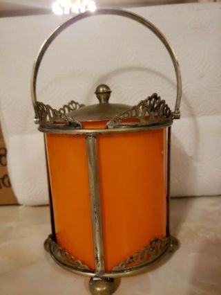 Antique Victorian Pickle Castor Jar Rare Orange Color