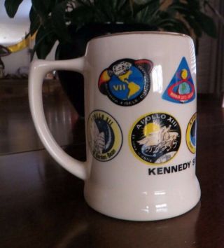 Nasa Mug Apollo Emblems 7 - 17 Florida Kennedy Space Center Vintage